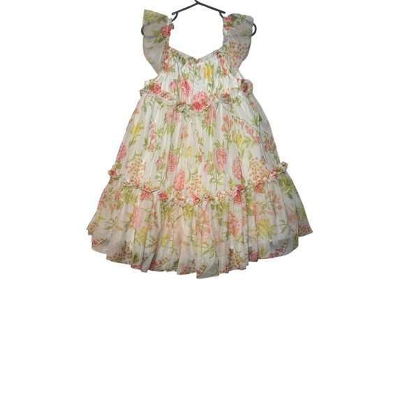 Rachel Zoe Floral Layered Tule Dress Girls Size 5T - Picture 4 of 10